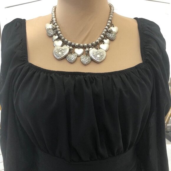 NWOT Exlura Black A-Line Cocktail Dress Lantern Sleeves cut out back bow sz L - Picture 6 of 11